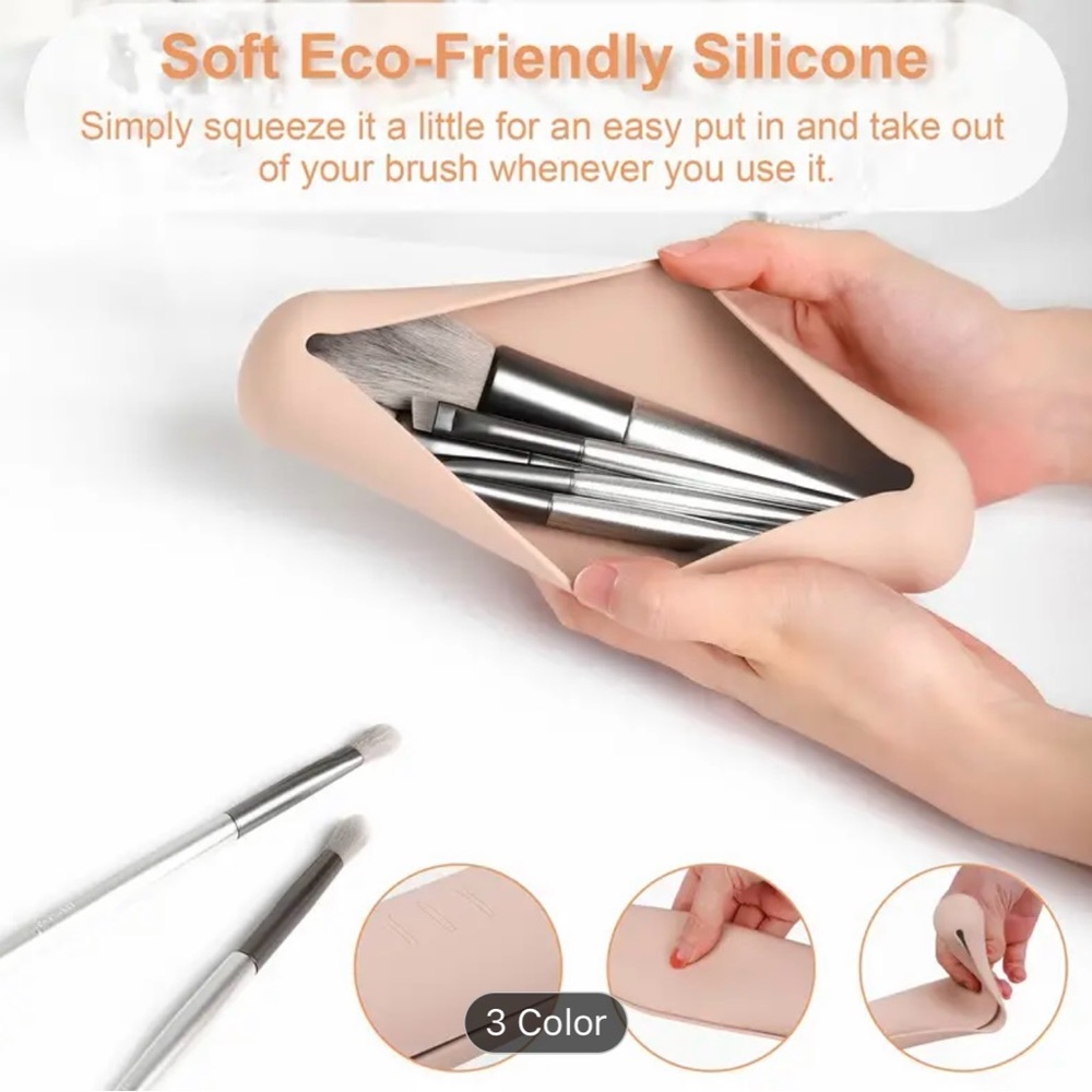 Travel Silicone Makeup Brush Holder - Picture 2 of 5